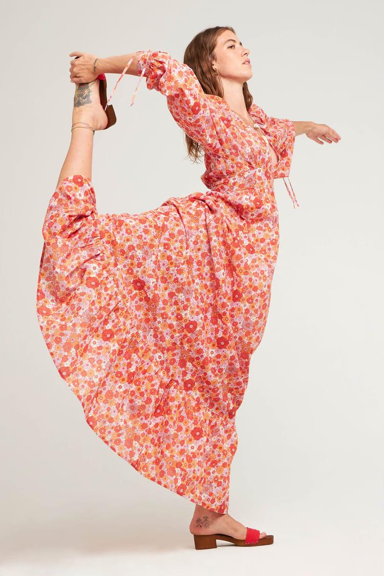 Antik Batik Robe Longue Rose