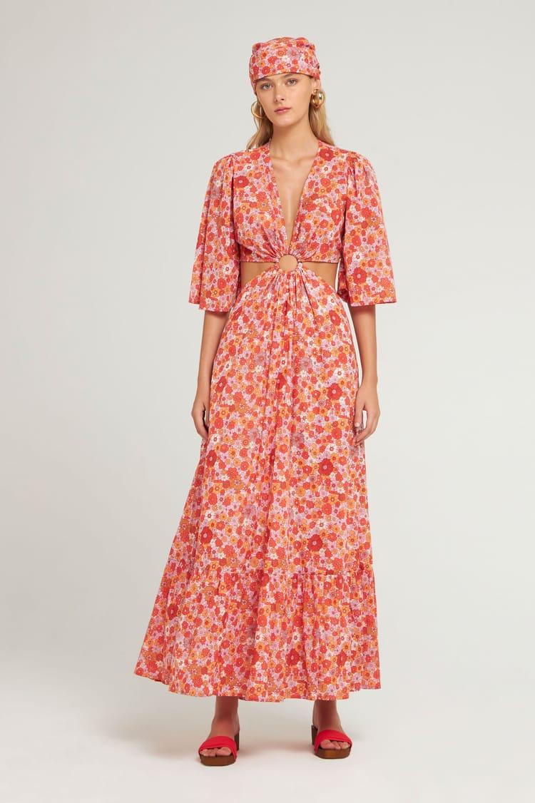 Antik Batik Robe Longue Rose