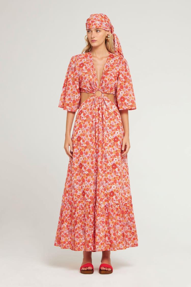 Antik Batik Robe Longue Rose