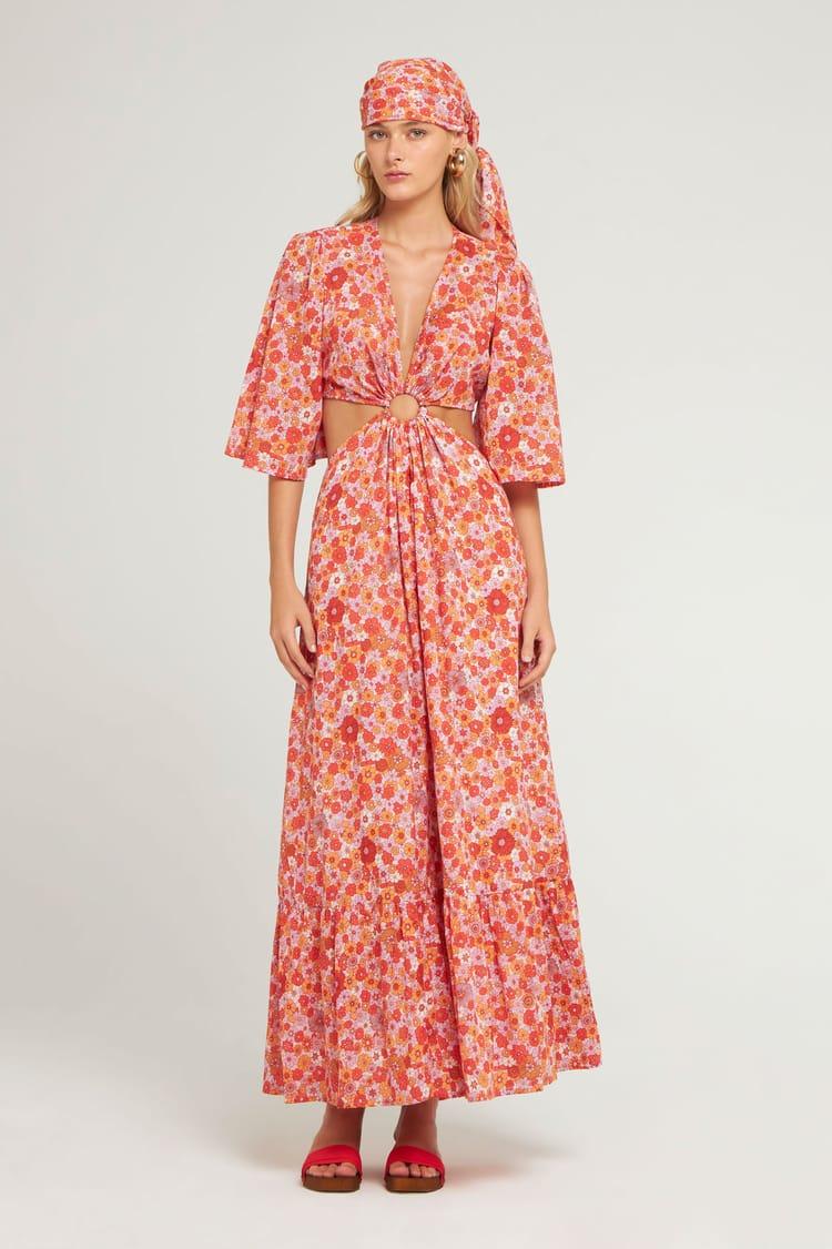 antik batik Robe longue rose
