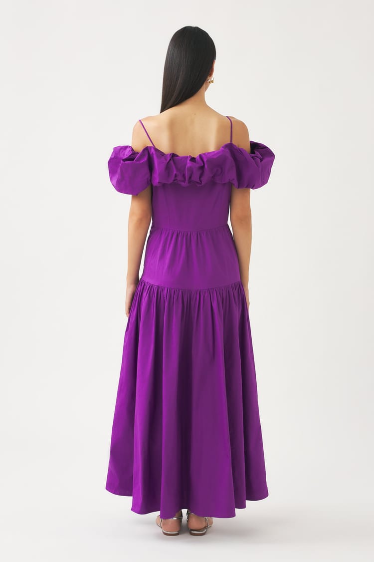 Antik Batik Robe Longue Rouge En Popeline De Coton