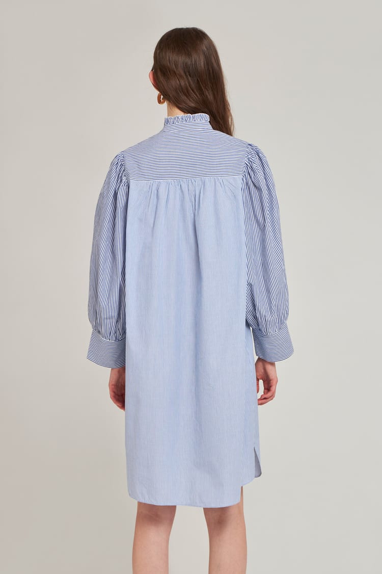 Antik Batik Robe Rayée Bleue