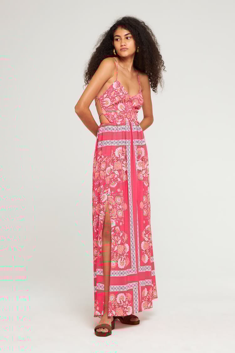 antik batik Robe rose dos nu bohème chic