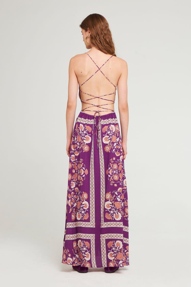 Antik Batik Robe Violette Dos Nu Bohème Chic