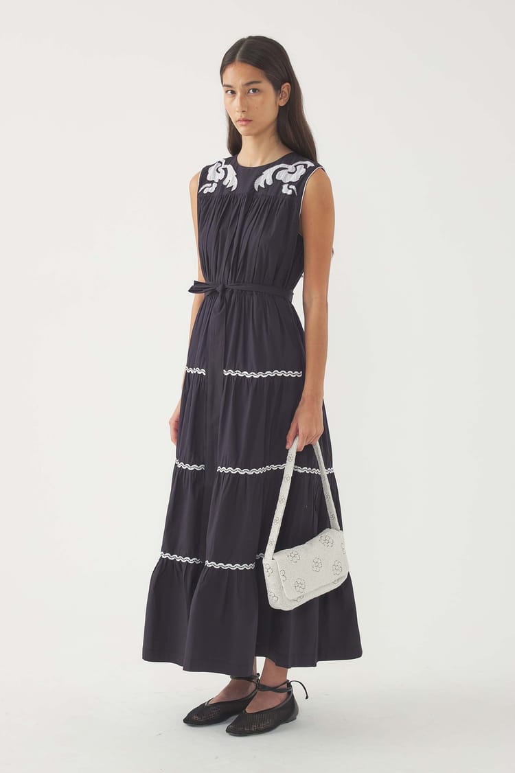 Antik Batik Sac Baguette Brodé Marguerite