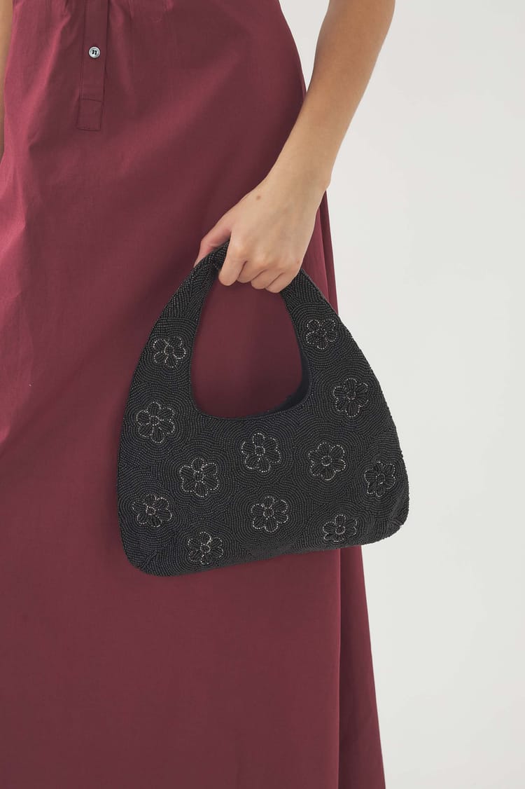 antik batik Sac brodé Marguerite