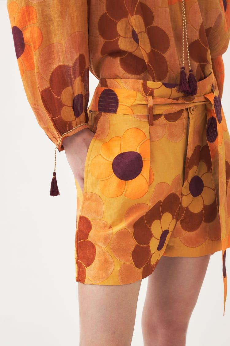 Antik Batik Short Fluide Orange En Gaze De Coton