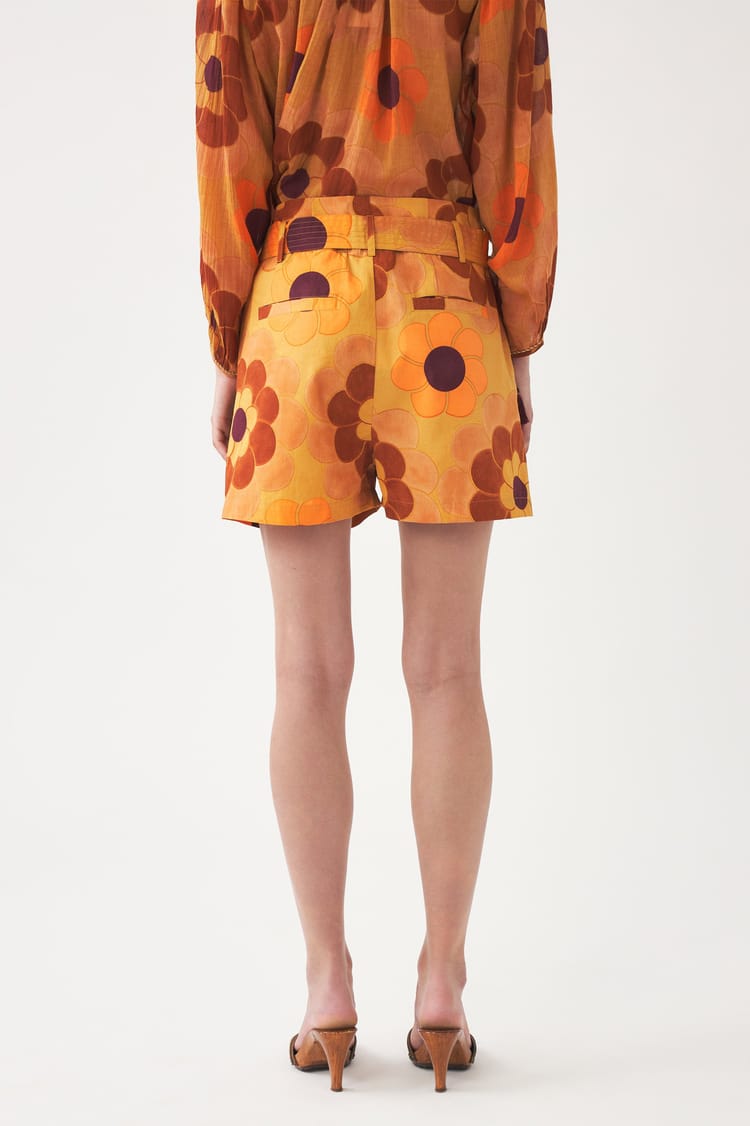 Antik Batik Short Fluide Orange En Gaze De Coton