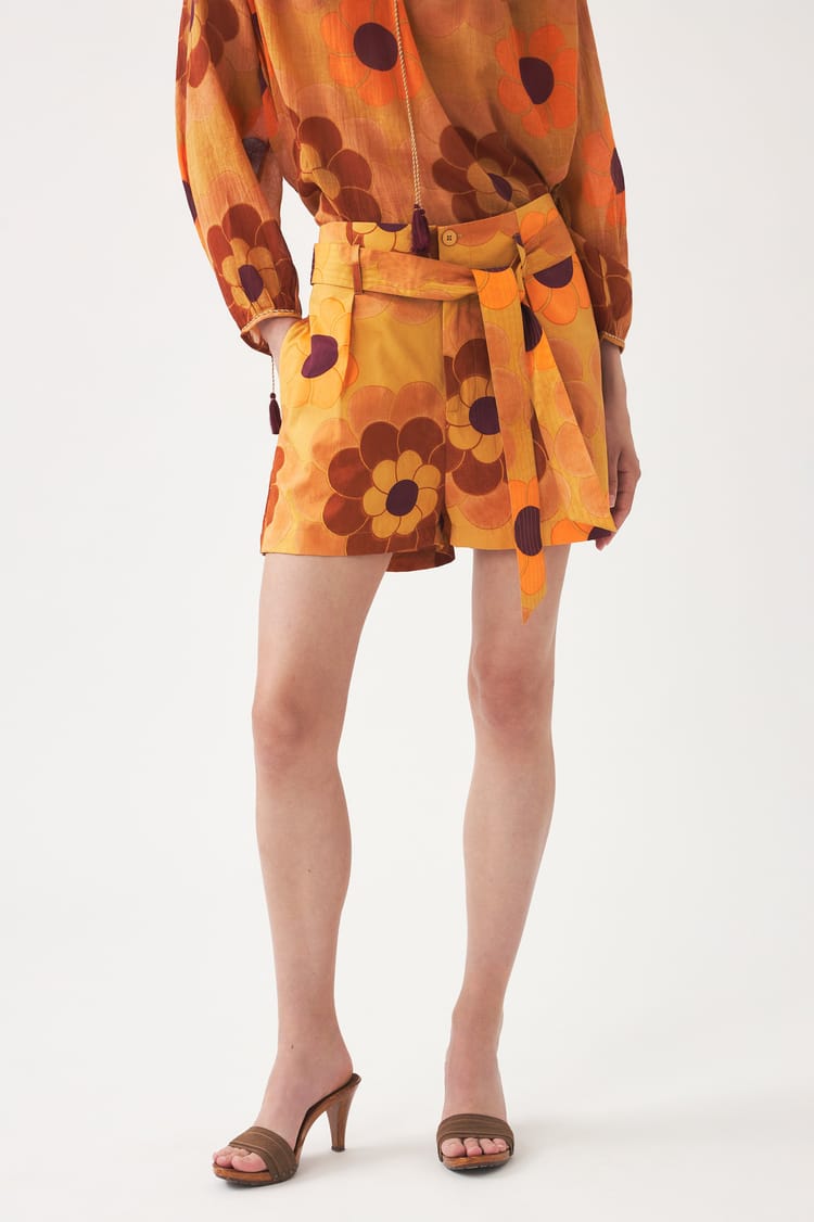 antik batik Short fluide orange en gaze de coton