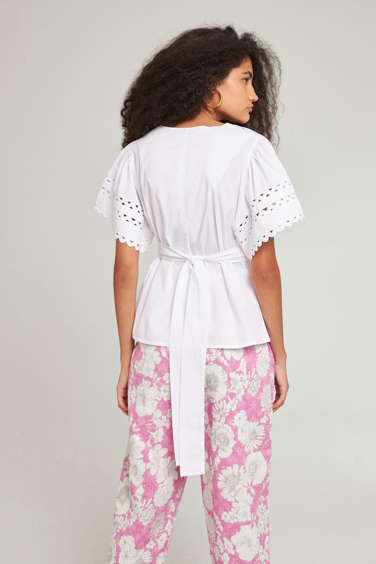 Antik Batik Top Court Popeline Blanche