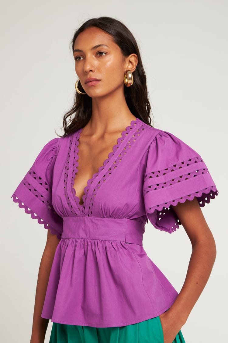 Antik Batik Top Court Popeline Mauve