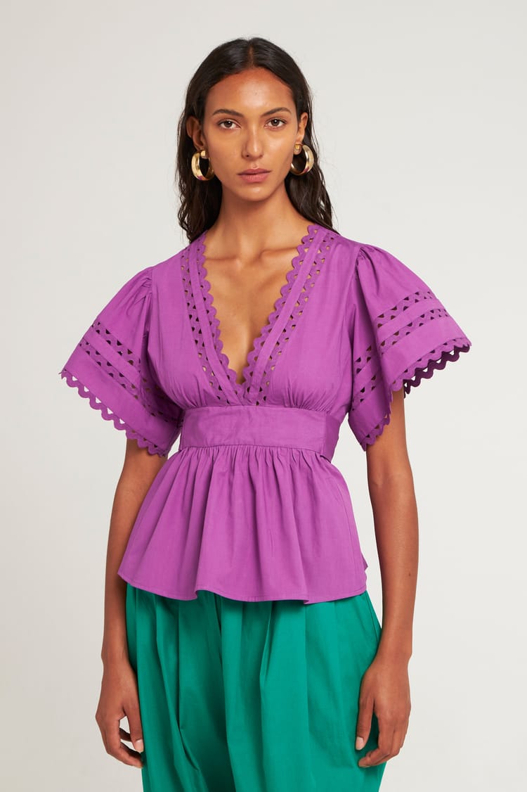 Antik Batik Top Court Popeline Mauve