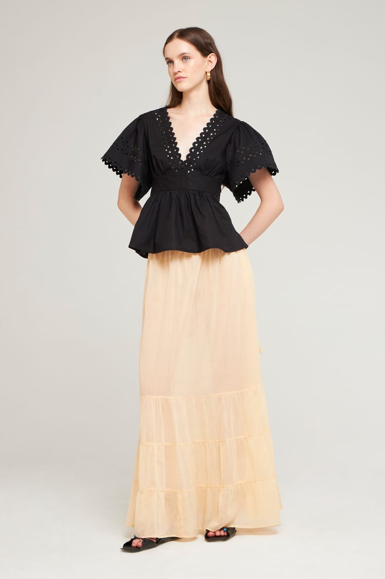 Antik Batik Top Court Popeline Noire