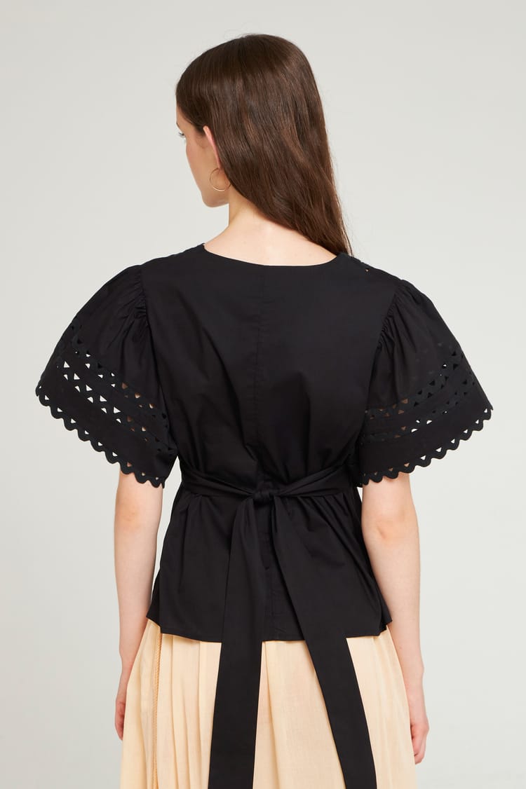 Antik Batik Top Court Popeline Noire