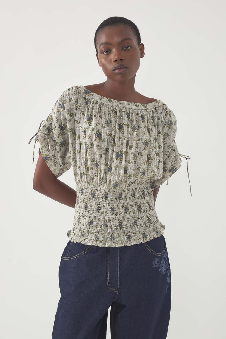 Antik Batik Top Smocké Pada