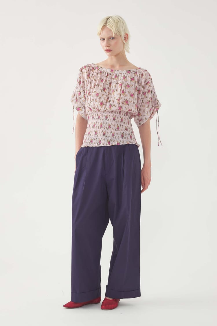 antik batik Top smocké Pada