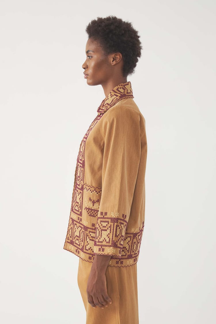 Antik Batik Veste Brodée Berenice