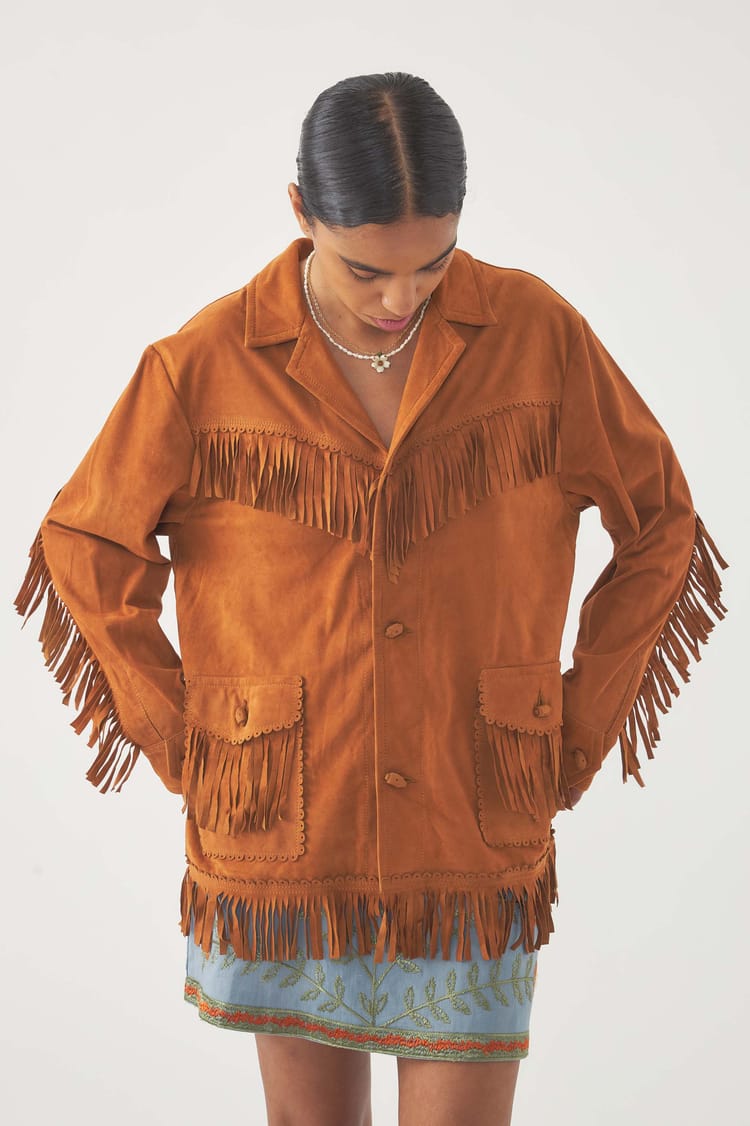 Antik Batik Veste En Daim Tya