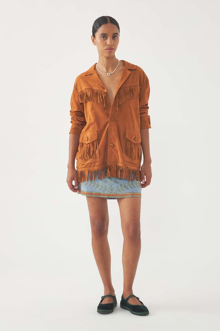 antik batik Veste en daim Tya