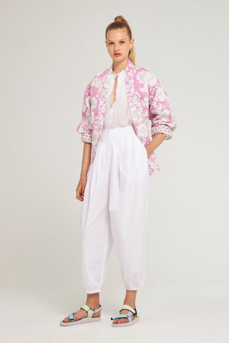 Antik Batik Veste Kimono Rose