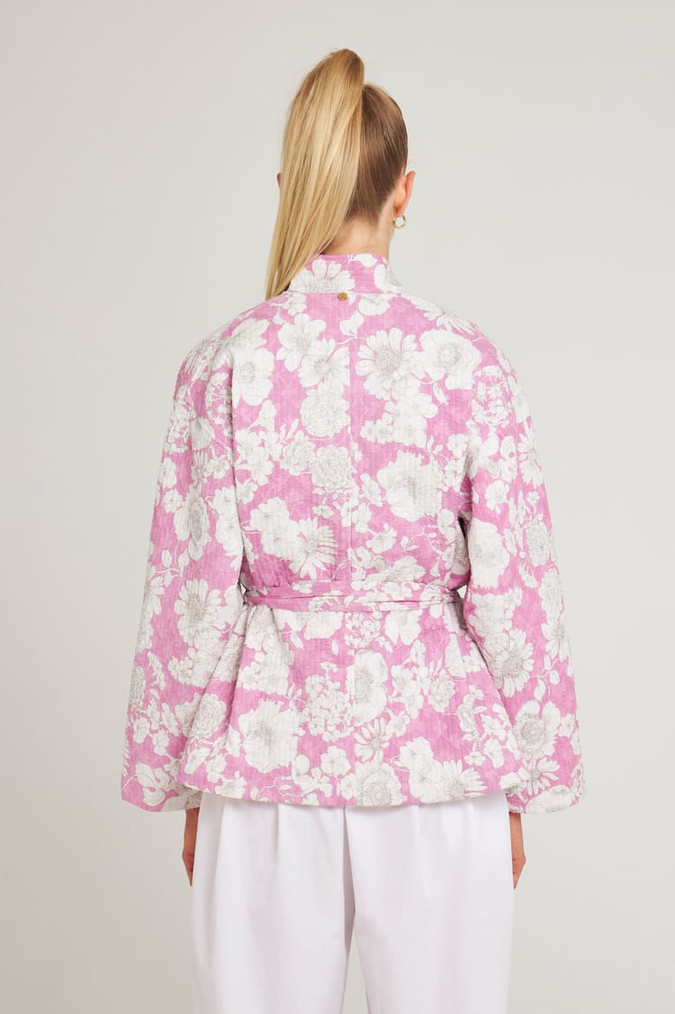 Antik Batik Veste Kimono Rose