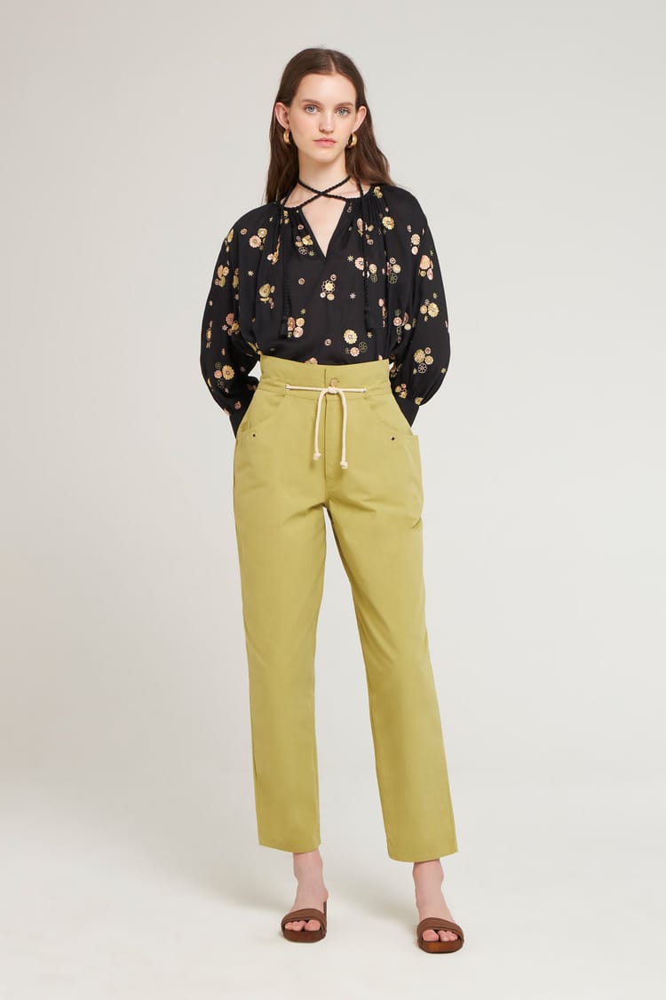 Antik Batik Blouse Brodée En Voile De Viscose Et Coton Petites Fleurs