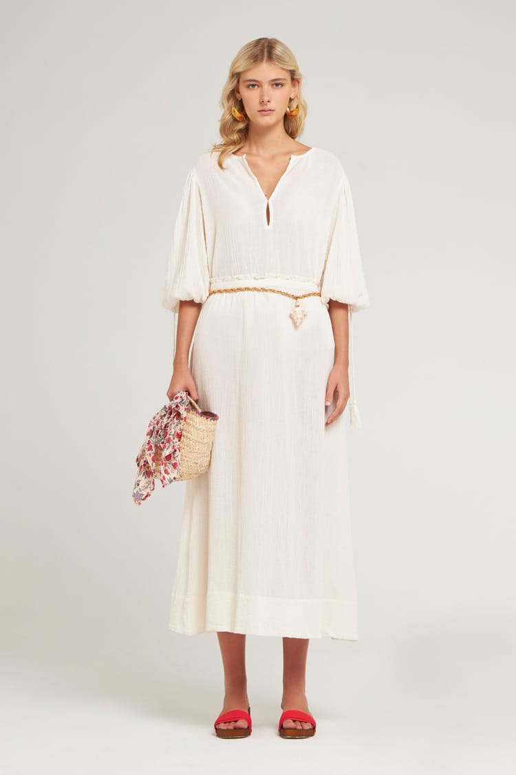 Antik Batik Blouse Fluide Blanche En Crêpe De Coton