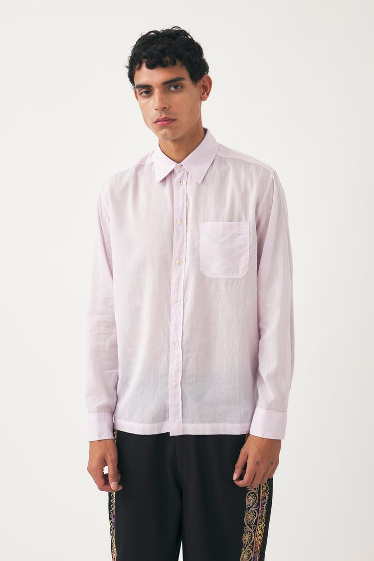 Antik Batik Chemise Lila Oversize En Voile De Coton Tissé