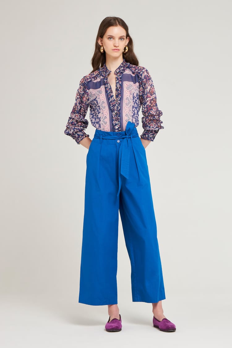 Antik Batik Chemisier En Coton Et Soie Imprimé D'inspiration Indienne