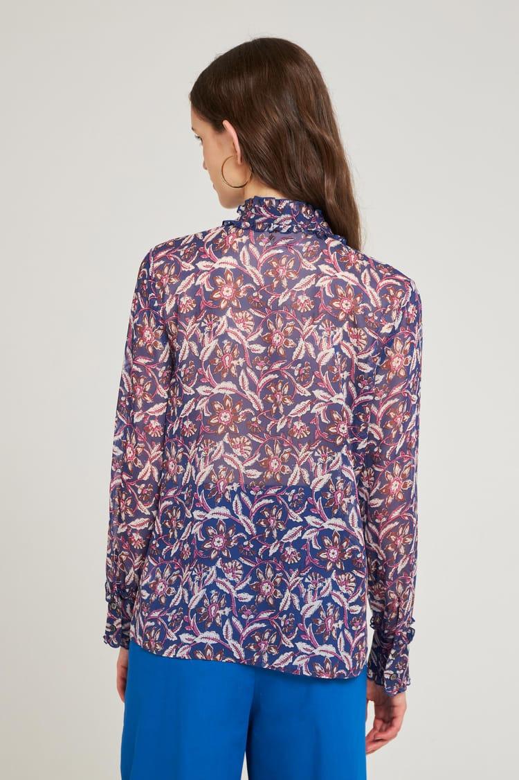 Antik Batik Chemisier En Coton Et Soie Imprimé D'inspiration Indienne