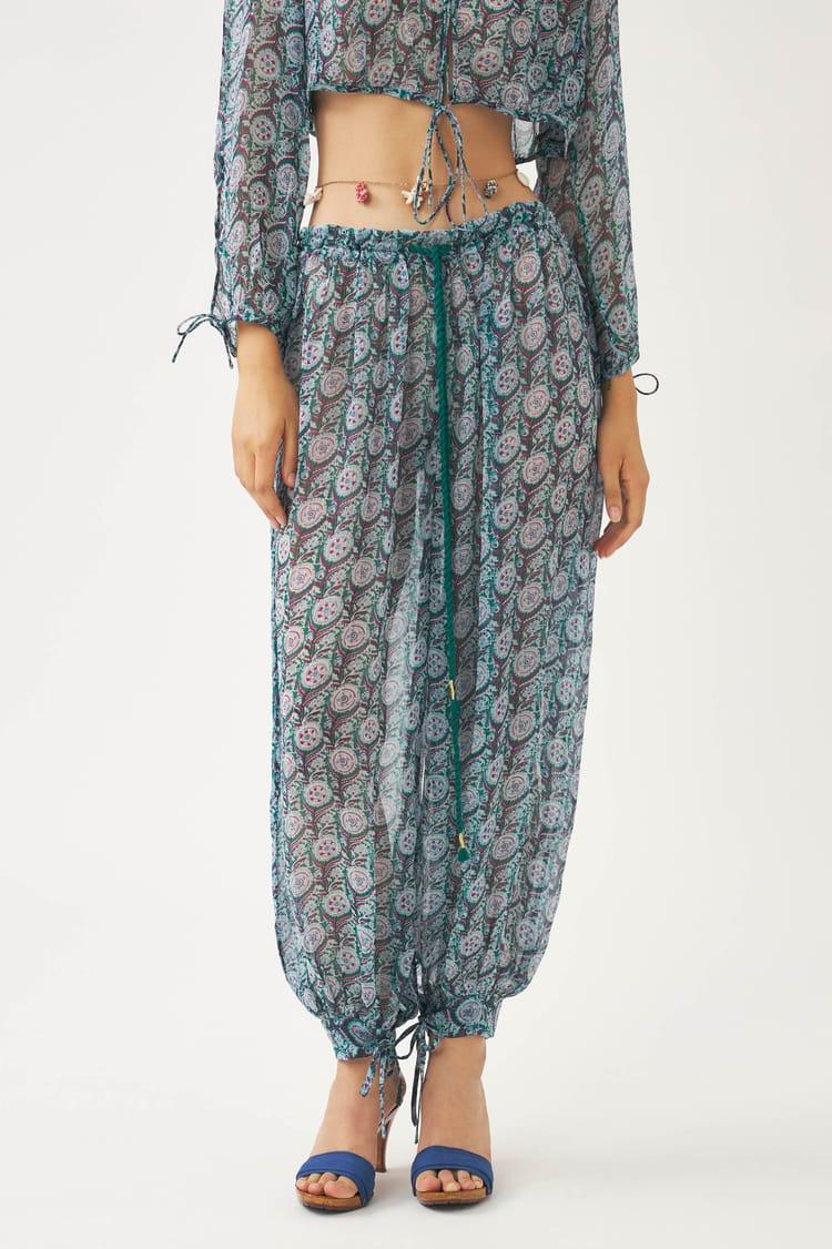 Antik Batik Pantalon En Crêpe De Viscose Transparente