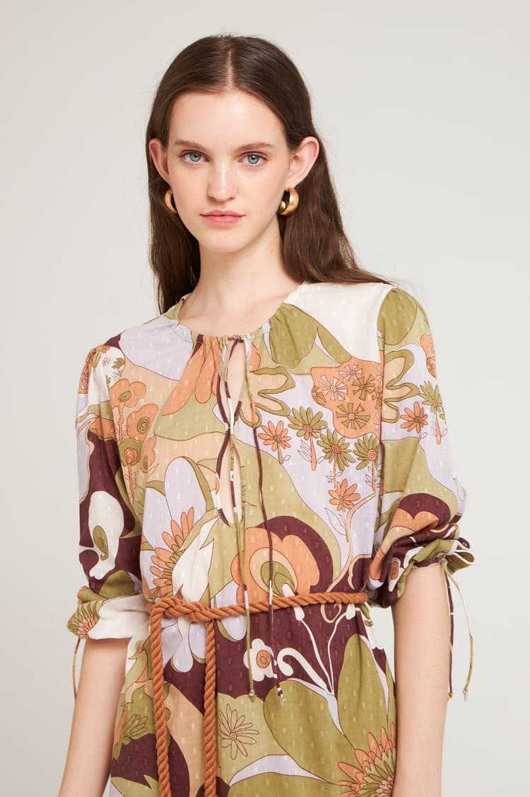 Antik Batik Robe Longue Cut Out En Voile De Coton Plumetis