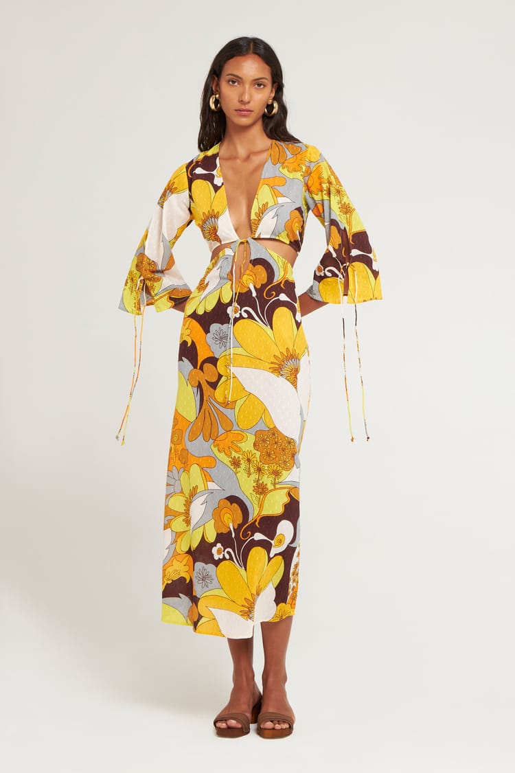 Antik Batik Robe Longue Imprimée Maxi Fleurs Allure Bohème Décontractée