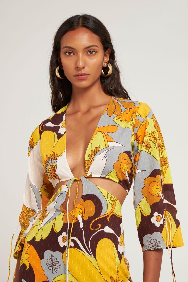 Antik Batik Robe Longue Imprimée Maxi Fleurs Allure Bohème Décontractée