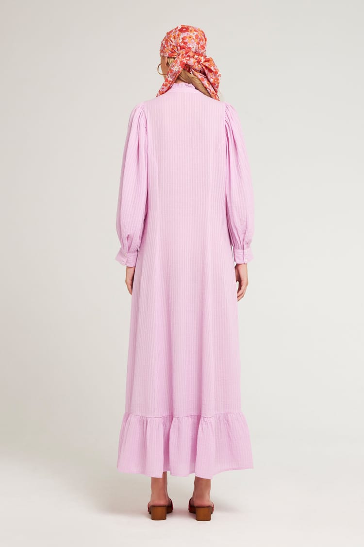 Antik Batik Robe Longue Rose Pâle En Crêpe De Coton