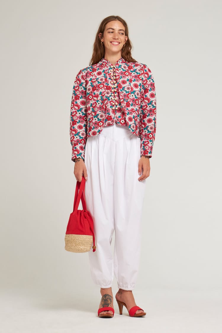 Antik Batik Veste Cintrée Matelassée Façon Boutis En Voile De Coton