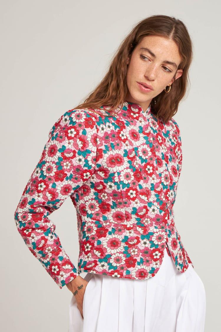 Antik Batik Veste Cintrée Matelassée Façon Boutis En Voile De Coton