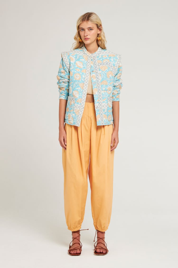 antik batik Veste matelasée bleu ciel en jacquard de Coton