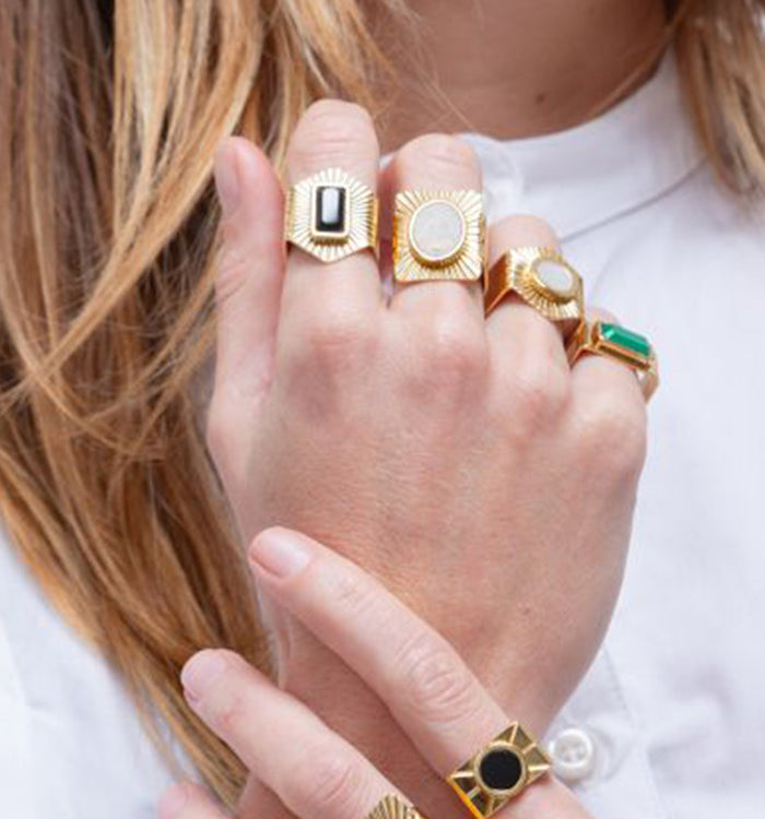 Antoinette Ameska Bague - Chevalière Clou Doré