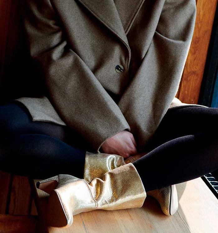 Antoinette Ameska Bottines JASSI Métal Or