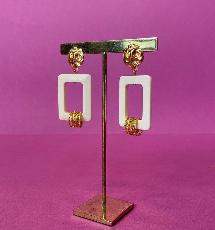 antoinette ameska Boucles d'Oreilles AMBRE Blanc