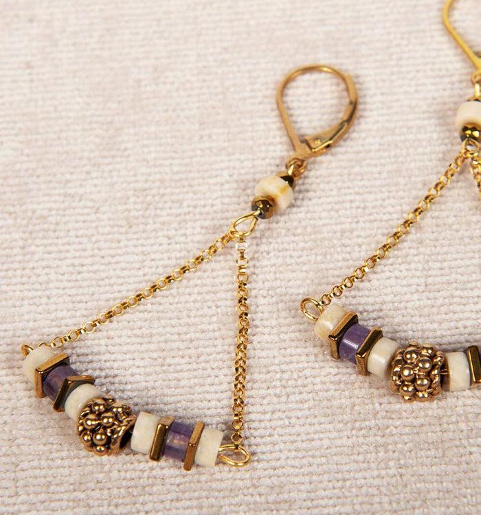 Antoinette Ameska Boucles D'Oreilles ANAIS Violet