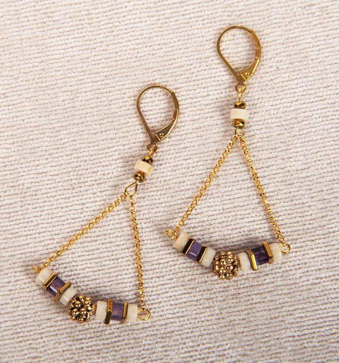 antoinette ameska Boucles d'Oreilles ANAIS Violet