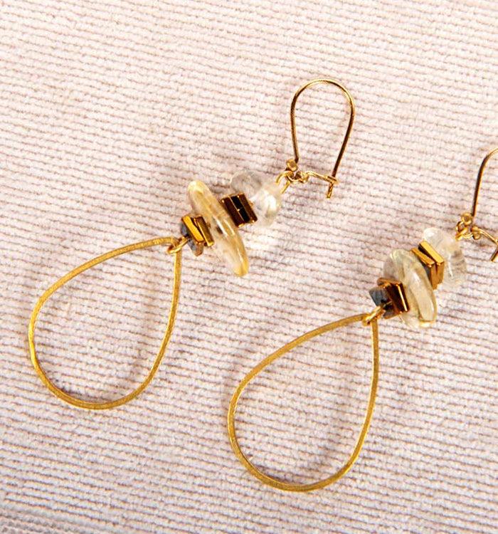 Antoinette Ameska Boucles D'Oreilles GABY 01 Jaune
