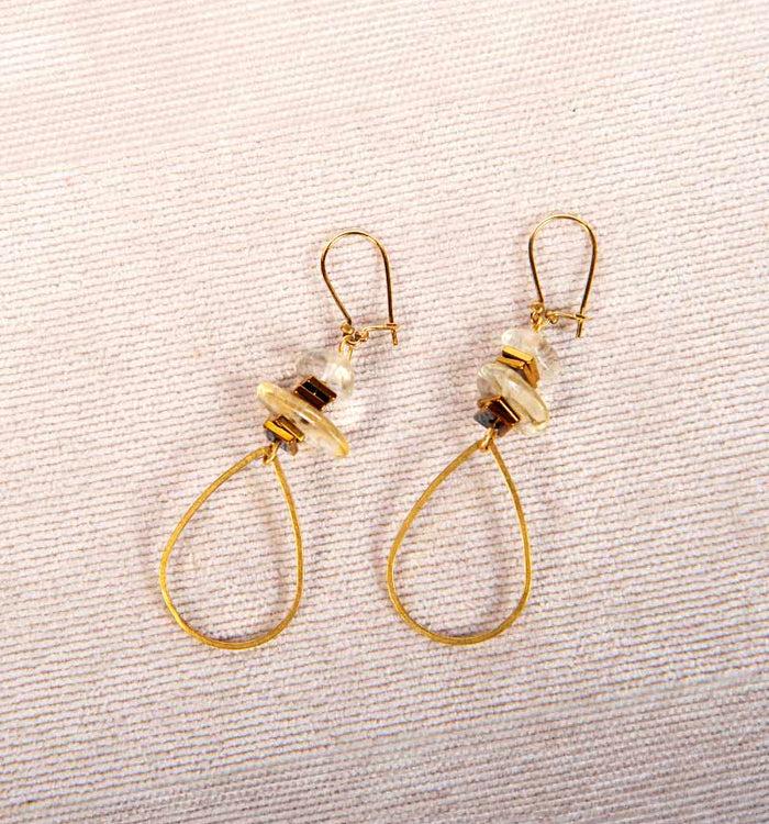 antoinette ameska Boucles d'Oreilles GABY 01 Jaune