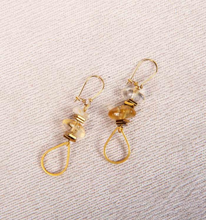 antoinette ameska Boucles d'Oreilles GABY 02 Jaune