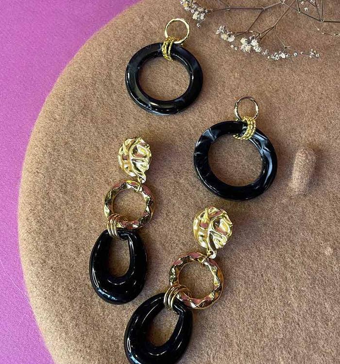 Antoinette Ameska Boucles D'Oreilles GALA Noir