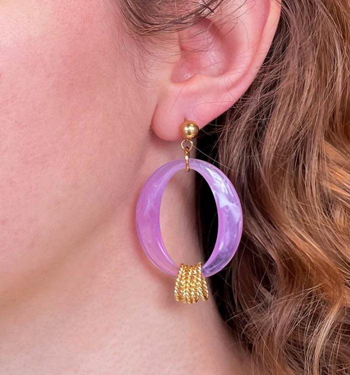 Antoinette Ameska Boucles D'Oreilles LINDA Lilas