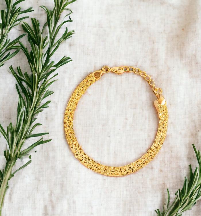 antoinette ameska Bracelet - Chaine Plate Doré