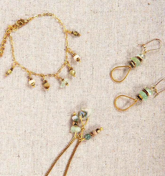 Antoinette Ameska Bracelet CORALIE Vert D'eau